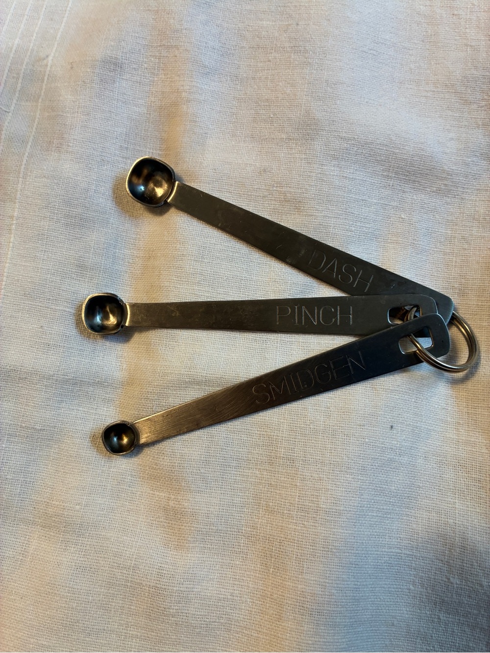 Stainless Steel Measuring Spoons Pinch Dash Smidge Silver Finish Set of 3